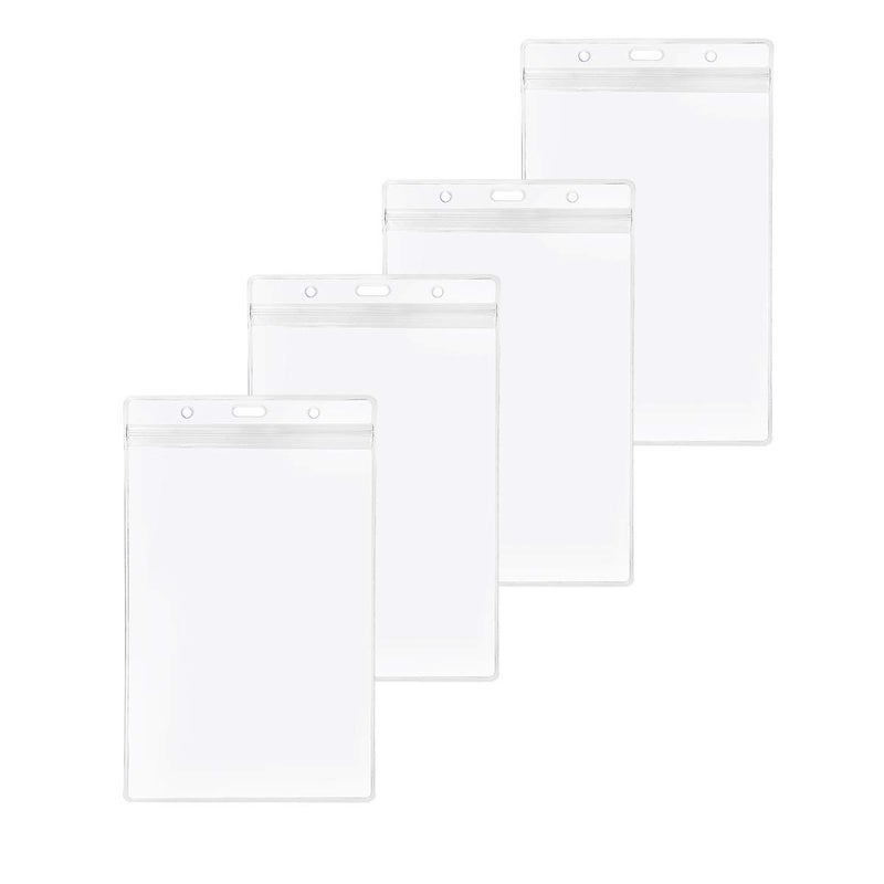 LGEGE 24PCS Transparent Extra Large 6x4" Badge Holders for Passport ID,Cash,Plane Ticket, Receipts,Credit Card, etc - Image 1